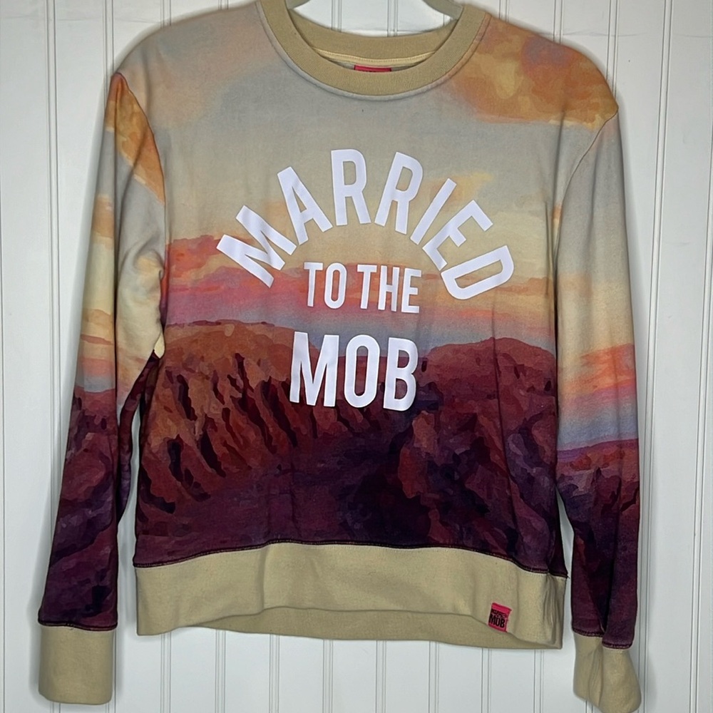 Married To The Mob Logo Sweat Shirt Size Small